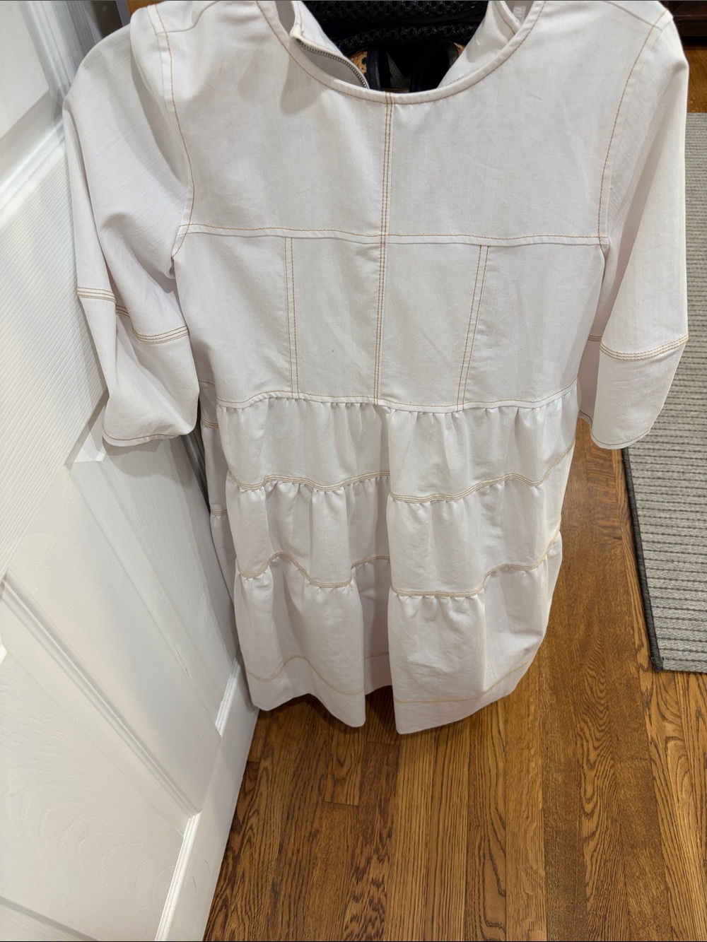 Women's white Tiered Mini Dress